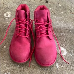 Pink Timberland boots